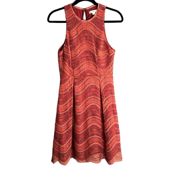 Francesca’s Red Lace Sleeveless Dress Back Zipper Fully Lined Size Small - Picture 1 of 9